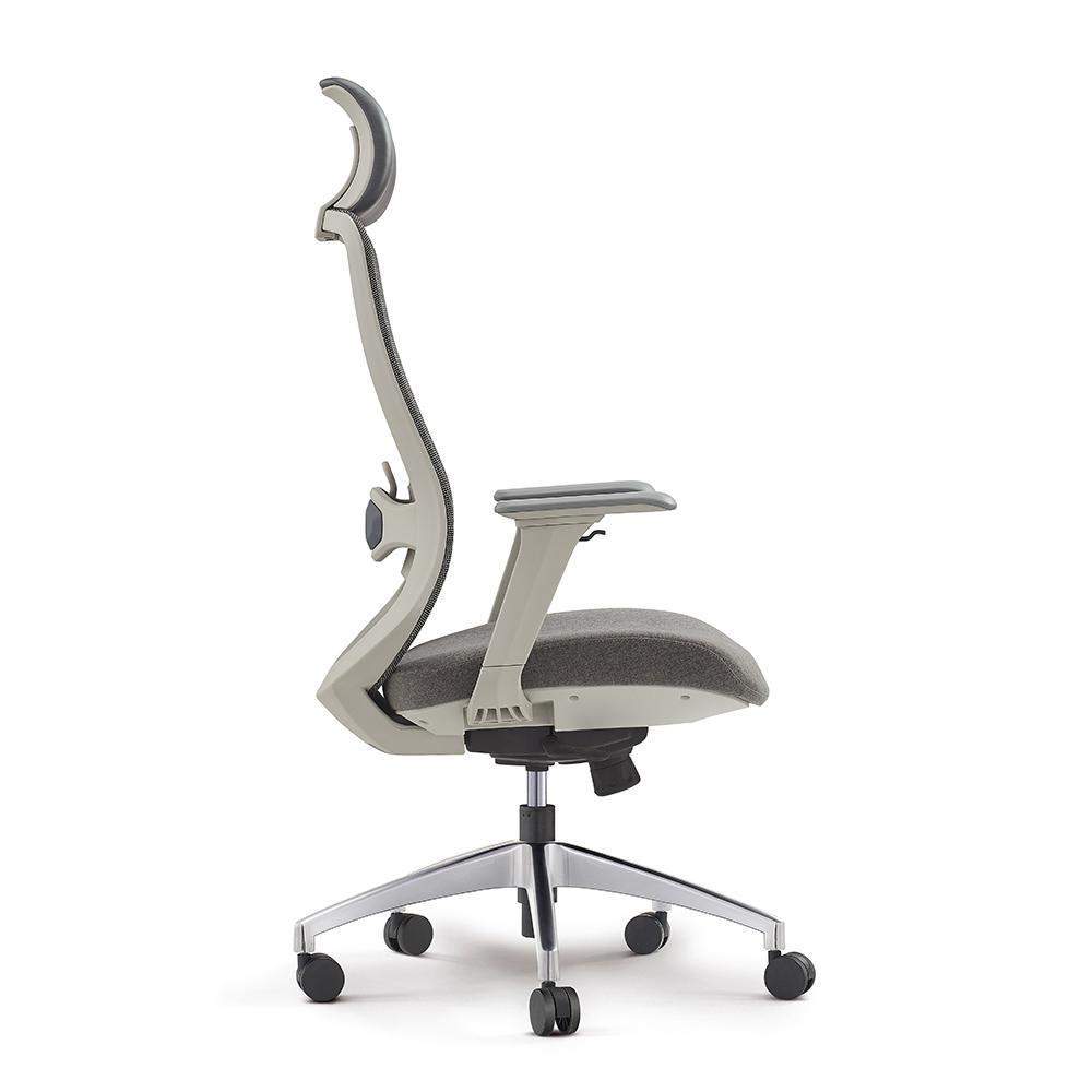 Contemporary Light Gray Mesh Swivel Office Chair with High Back & Adjustable Height-Furniture,Office Chairs,Office Furniture
