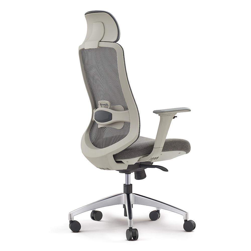 Contemporary Light Gray Mesh Swivel Office Chair with High Back & Adjustable Height-Furniture,Office Chairs,Office Furniture