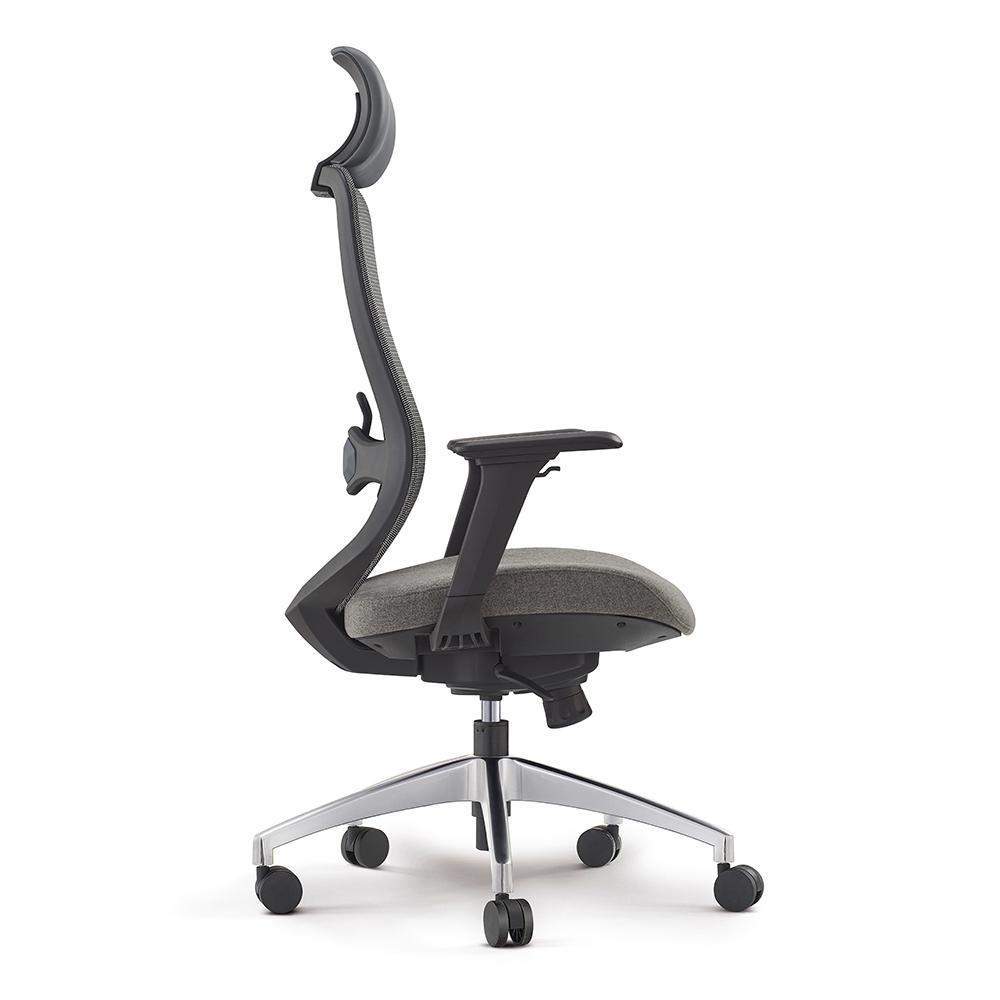 Contemporary Light Gray Mesh Swivel Office Chair with High Back & Adjustable Height-Furniture,Office Chairs,Office Furniture