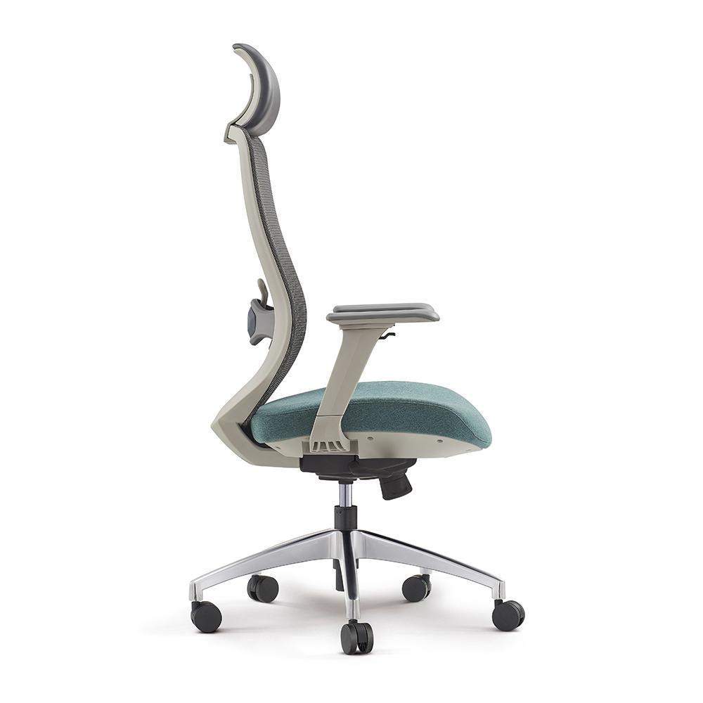 Contemporary Light Gray Mesh Swivel Office Chair with High Back & Adjustable Height-Furniture,Office Chairs,Office Furniture