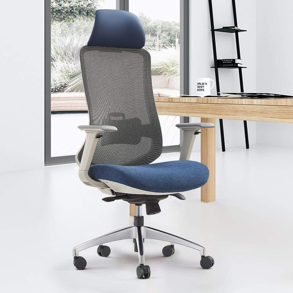 Contemporary Light Gray Mesh Swivel Office Chair with High Back & Adjustable Height-Furniture,Office Chairs,Office Furniture
