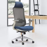 Contemporary Light Gray Mesh Swivel Office Chair with High Back & Adjustable Height-Furniture,Office Chairs,Office Furniture