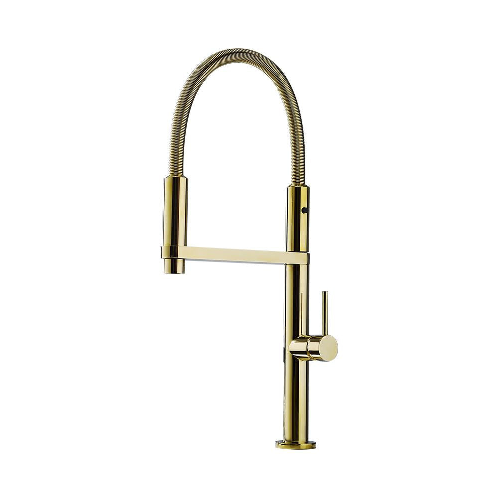 Rose Gold Single Hole High Arc Magnetic Kitchen Faucet Dual-function Spray
