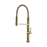 Rose Gold Single Hole High Arc Magnetic Kitchen Faucet Dual-function Spray