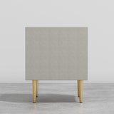 Modern 2 Drawers PU Leather Bedside Table Nightstand with Gold Metal Legs