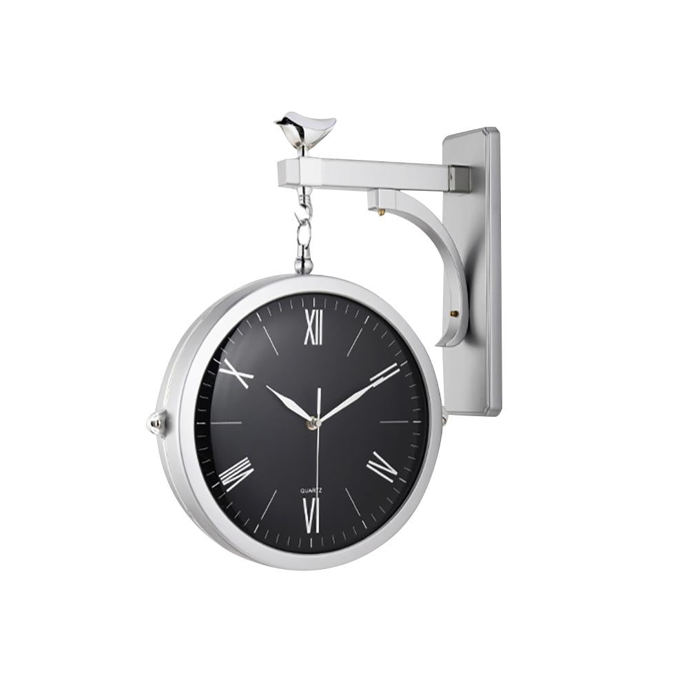 Modern Double-Sided Wall Clock Green Minimalist Hanging Clock