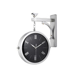 Modern Double-Sided Wall Clock Green Minimalist Hanging Clock