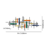Modern Abstract Metal Wall Decor with Geometirc Overlapping Design