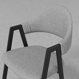 Gray Linen Upholstered Dining Chair Side Chair (Set of 2)