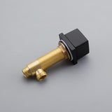 Moda Matte Black Waterfall Widespread Bathroom Sink Faucet Square Double Handle