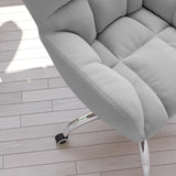 Modern Office Chair Upholstered Cotton & Linen Swivel Task Chair Height Adjustable