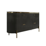 55.1" Modern Marble Top Buffet & Sideboard Doors & Drawers & Shelves