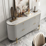 55.1" Modern Marble Top Buffet & Sideboard Doors & Drawers & Shelves