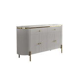55.1" Modern Marble Top Buffet & Sideboard Doors & Drawers & Shelves