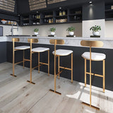 Modern Metal Counter Height Bar Stools with Back Kitchen Chair