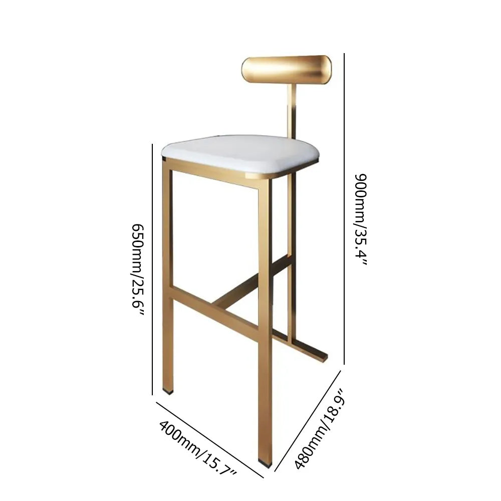 Modern Metal Counter Height Bar Stools with Back Kitchen Chair
