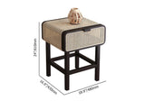 Wooden Walnut Nightstand Rattan Drawer for Bedroom Living Room Storage Bedside Table