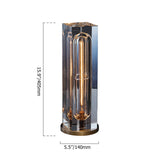Postmodern 1-Light Crystal Table Lamp with On / Off Switch in Antique Brass