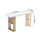 55.1" Modern Straight Metal Bar Table with Shelves in Gold