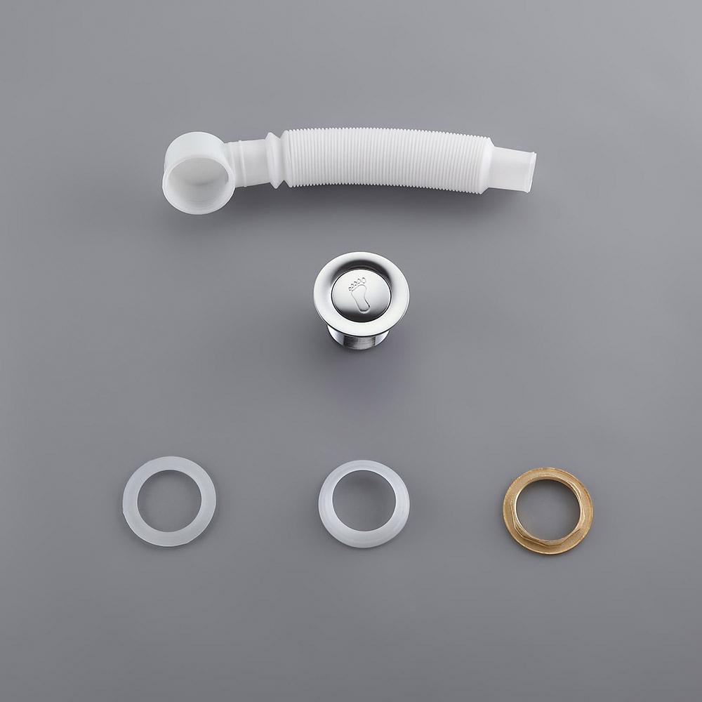 Modern Solid Brass Round Tip Toe Tub Drain without Overflow in Polished Chrome