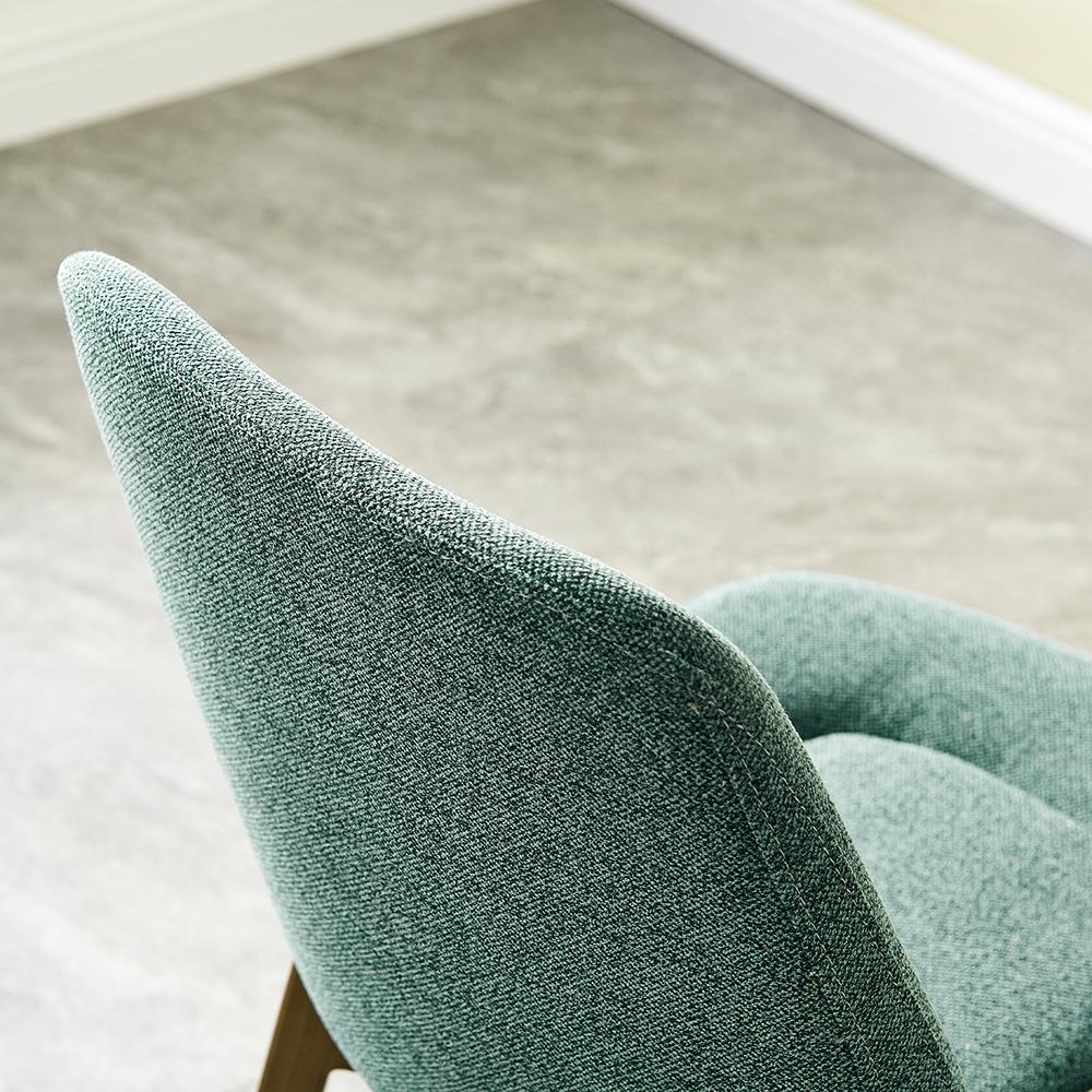 Mid-Century Modern Green Dining Chair Armless Upholstered Side Chair Set of 2