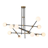 Modern 12-Light Warm Light Sputnik Chandelier in Black & Gold