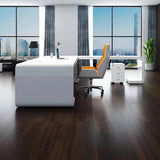 94.5" L-Shaped Modern Executive Desk of Right Hand with Drawers in White & Black