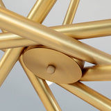 Modern Gold 12-Light Sputnik Semi-Flush Mount Light with Brass Hanging Rod