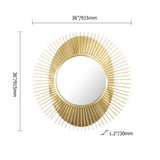 Luxury Creative Sunburst Gold Metal Wall Mirror Home Decor