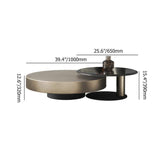 Modern Gold & Black 2-Piece Round Nesting Coffee Table Set with Tempered Glass Top-Richsoul-Coffee Tables,Furniture,Living Room Furniture