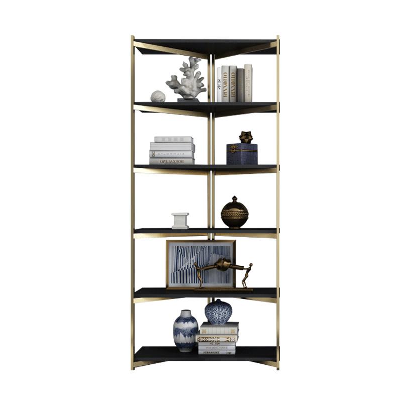 Modern Corner Shelf with Metal Frame