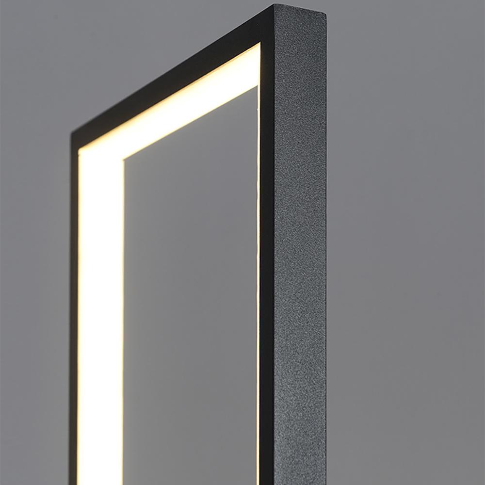 Lampadaire à LED en métal lampe debout rectangulaire avec base noire