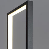 Lampadaire à LED en métal lampe debout rectangulaire avec base noire