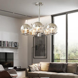 Modern Globe Sputnik Chandelier 5-Light Chrome Glass Ceiling Light