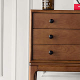 Mid Century Chest Cabinet with 3 Drawers of Ash Wood in Walnut-Wehomz-Cabinets & Chests,Furniture,Living Room Furniture