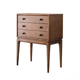 Mid Century Chest Cabinet with 3 Drawers of Ash Wood in Walnut-Wehomz-Cabinets & Chests,Furniture,Living Room Furniture
