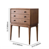 Mid Century Chest Cabinet with 3 Drawers of Ash Wood in Walnut-Wehomz-Cabinets & Chests,Furniture,Living Room Furniture