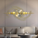 3D Modern Metal Oversized Wall Clock with Golden Geometric Frame