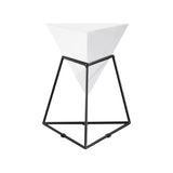 Modern Black Geometric Wood End Table Accent Side Table