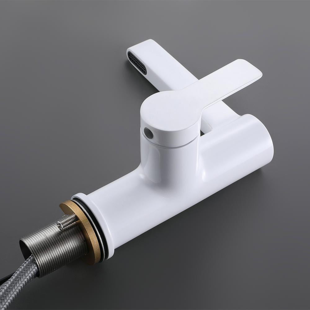 Modern Black Single Hole Bathroom Sink Faucet Intelligence Temperature Digital Display