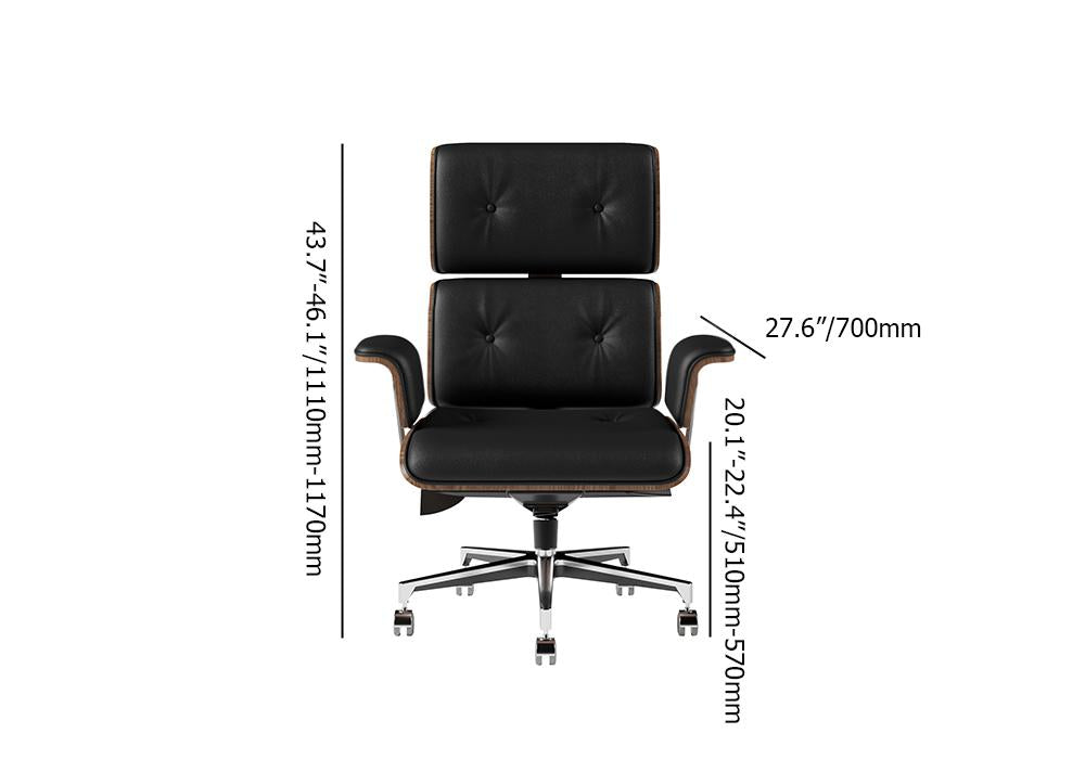 Modern Black Home Office Chair Upholstered Swivel Task Office Chair Height
