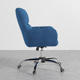 Modern Office Chair Upholstered Cotton & Linen Swivel Task Chair Height Adjustable