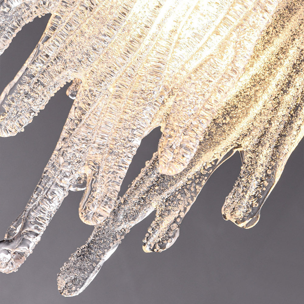 Postmodern Gold Pendant Light 1-Light Glass Waterfall for Bedroom and Living Room