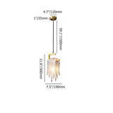 Postmodern Gold Pendant Light 1-Light Glass Waterfall for Bedroom and Living Room