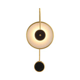 Circular Marble Wall Light LED Armed Sconce in Gold & Black for Living Room Bedroom