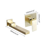 Wall Mount Matte Black Single Handle Bathroom Sink Faucet Solid Brass