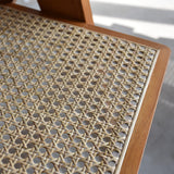 Walnut Contemporary Rattan Upholstered Dining Chair with Solid Wood Base