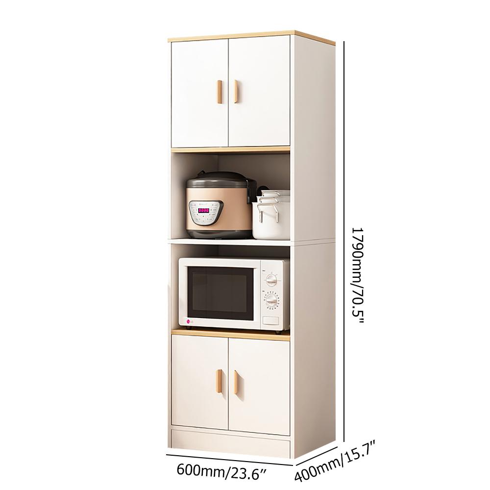 Farmhouse Sideboard Cabinet Kitchen Shelf in Natural for Microwave