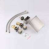 Grop Brushed Gold Waterfall Widespread Bathroom Sink Faucet Double Handle