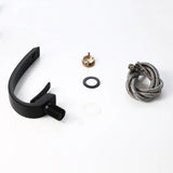 Modern Single Hole 1-Handle C-Shaped Curved Spout Bathroom Sink Faucet with Pop Up Drain in Brushed Nickel